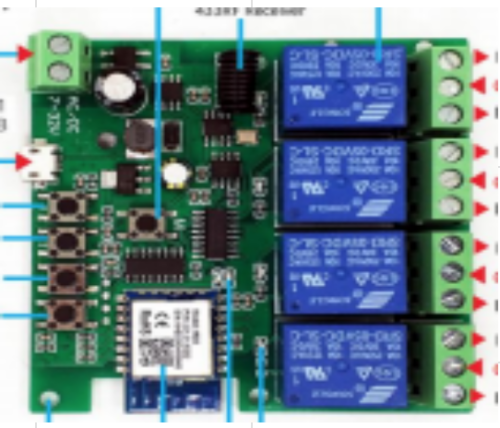 TA4CH - WiFi smart switch AC DC 7-32V